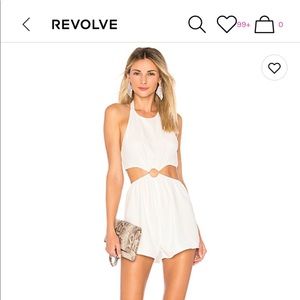 White Ring Open Back Romper- Revolve (wornonce)